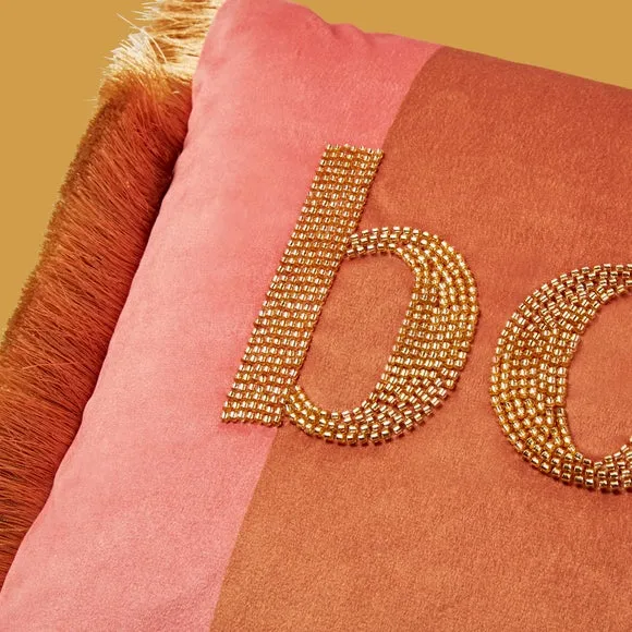 Boujee Beaded Rectangular Cushion